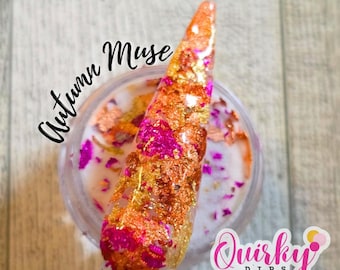 Autumn Muse Dip Powder - Gold und Lila Glitter Dip Powder, Acryl Dip Powder, Nagel Dip Pulver, Glitter Dip, Nail Dip, Quirky Dips