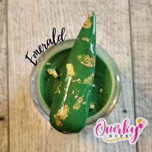 Emerald Dip Powder - Foil Dip Powder, Green Dip Powder, Acrylic Dip Powder, Nail Dip Powder, DIY Nail Dip Powder, Nail Dip, Fall Dip Powders