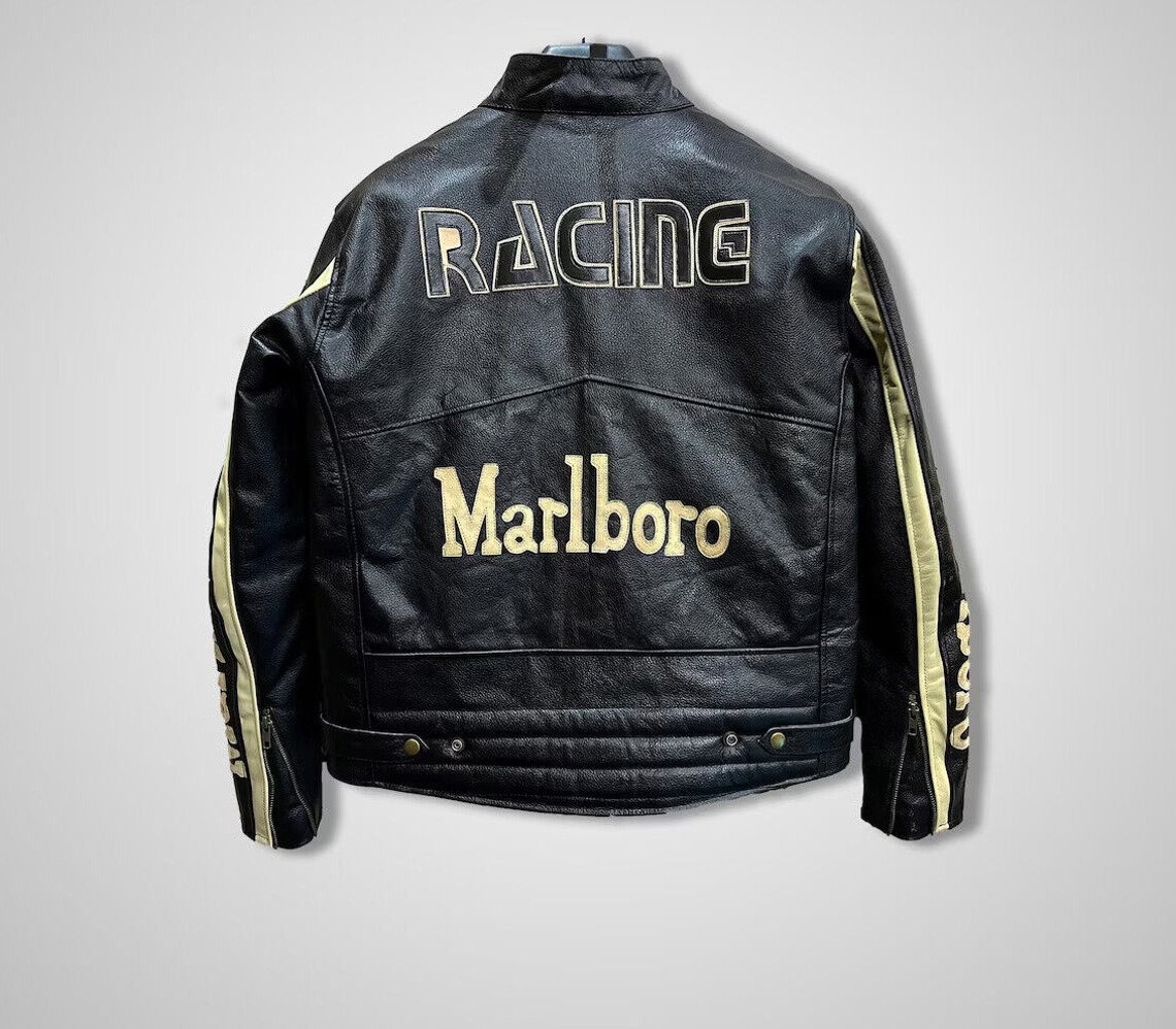 New Marlboro Leather Jacket Vintage Racing Rare Motorcycle - Etsy