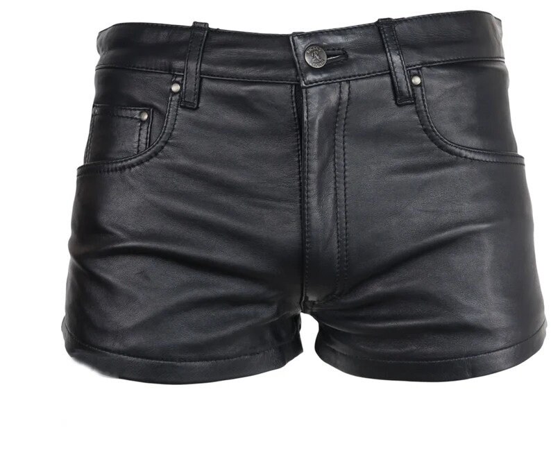 Mens leather hotsell shorts