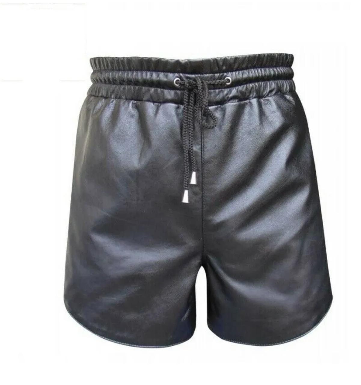 Mens Leather Shorts Genuine Cow Skin Leather Shorts Booty Shorts Biker