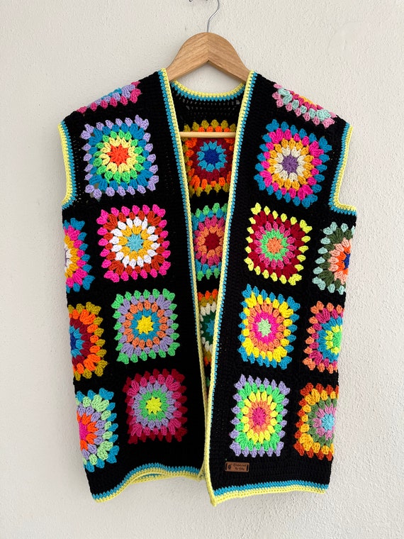 Patchwork Crochet Vest For Beginners Crochet Cardigan, Granny