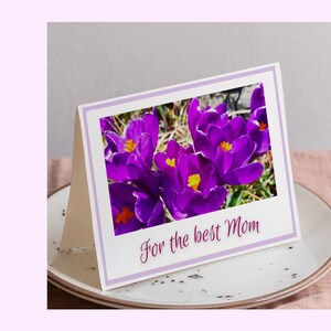 carte photo fleur pour la fête des mères | Carte vierge pliante fleurie pour maman |  Taille de 5 x 7 po. | Carte de voeux, fleur d'anniversaire pour maman