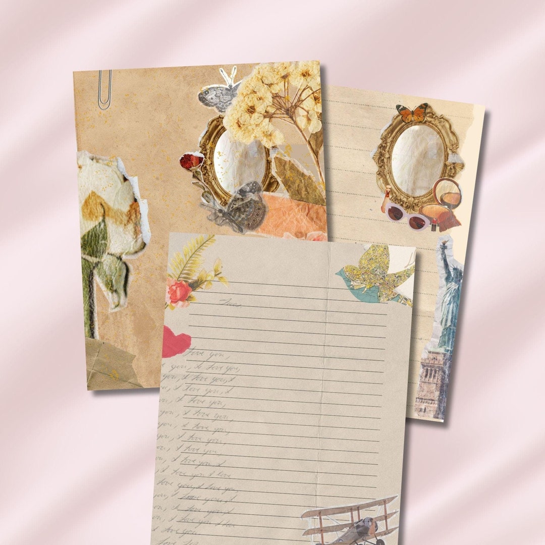 Vintage Junk Journal Printable Kit – 12 Pages | Romantic Floral ...