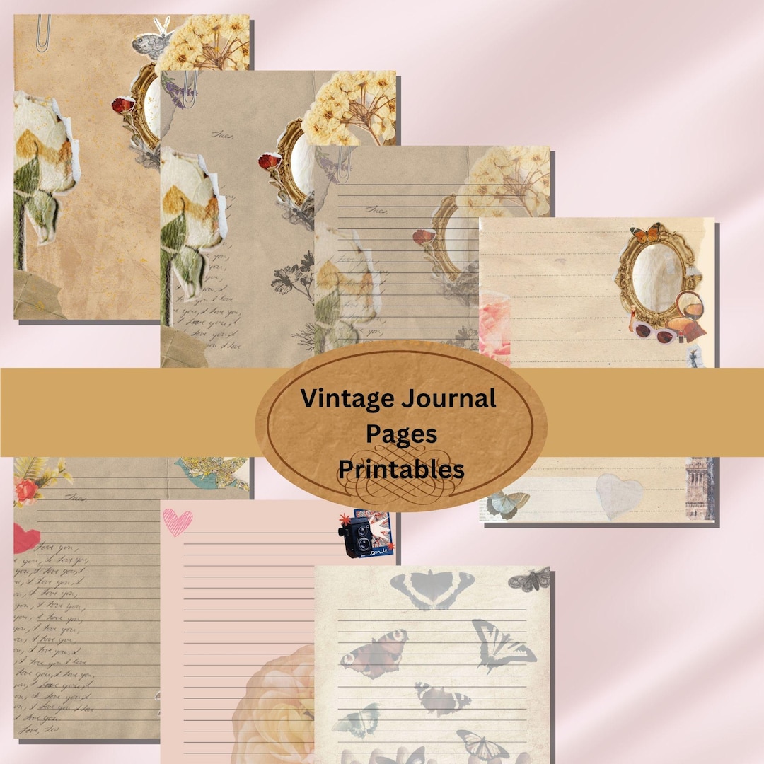 Vintage Floral Junk Journal Pages – Printable Ephemera Kit (digital ...