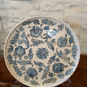 Plato de azulejo pintado a mano hecho a mano con motivo de estrella tradicional