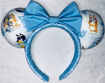 Bluey Heeler Disney Dog Mouse Ears Headband with Bow - BEST SELLER 2023 & 2024
