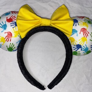 Autism Mouse Ears Headband with Colorful Bow