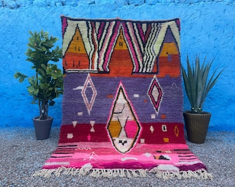 Handmade Moroccan Beni Ourain Wool Rug: Berber Bohemian Decor