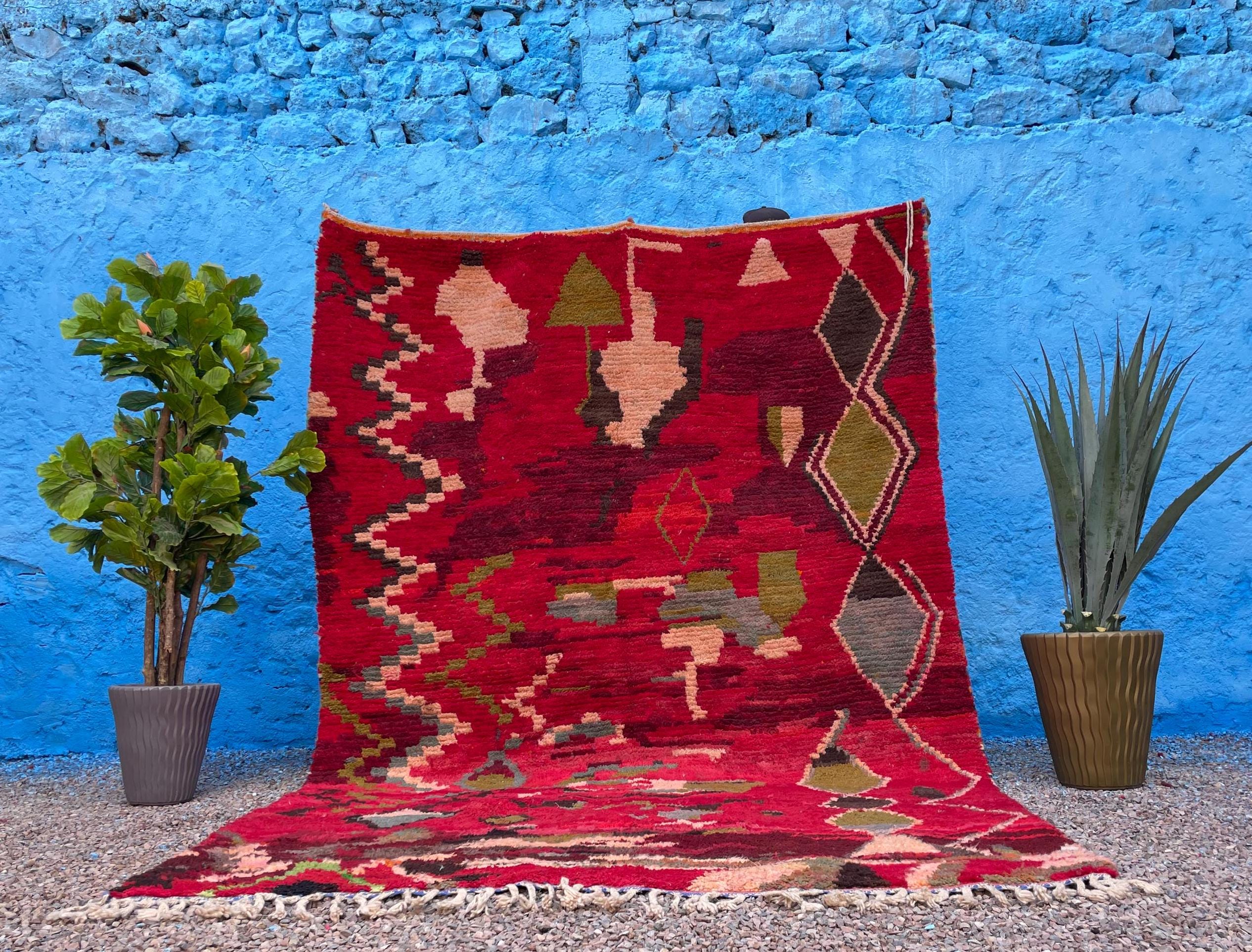 Multicolored Boujaad Rug: Handmade Moroccan Berber Carpet