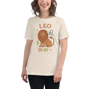 Leo Zodiac T-Shirt: Floral Lion Astrology Graphic Tee
