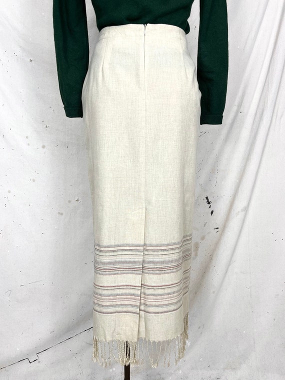 Vintage Fringe Longline Skirt (M) - image 5