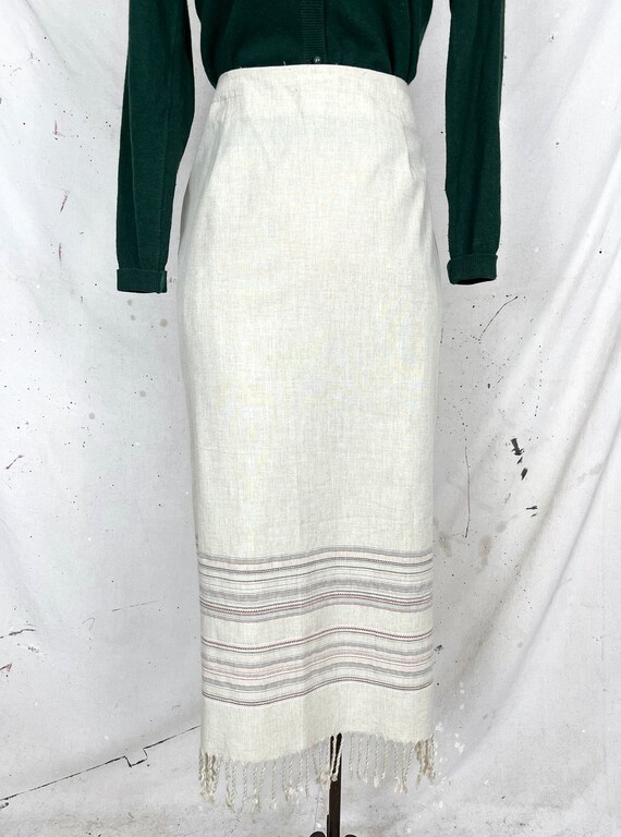 Vintage Fringe Longline Skirt (M) - image 2
