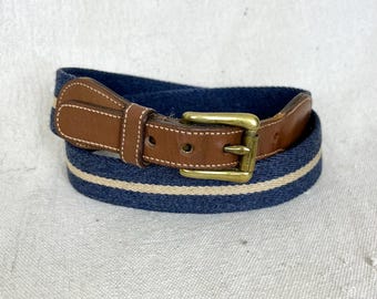 Vintage Dooney & Bourke Belt Size 36 Fits Like 34 Cream Navy  display picture 1