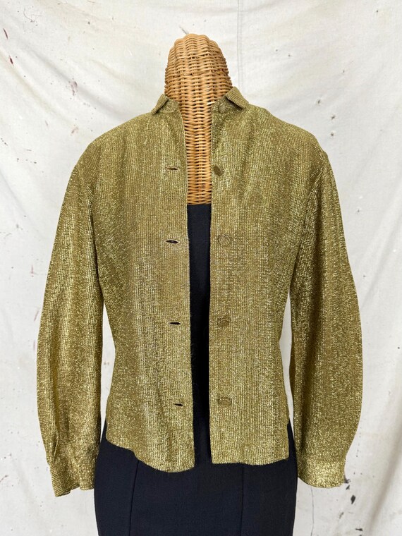 Vintage 50's Lamé Shirt (S-M) - image 2