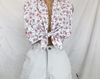 Vintage Floral Printed Button Up (S-L)