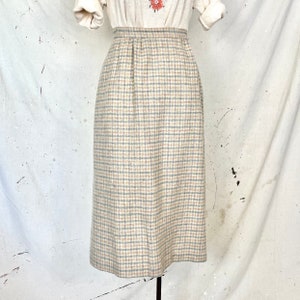 Vintage Plaid Wool Skirt (S-M)