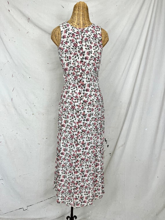 Vintage Floral Midi Dress (M) - image 6