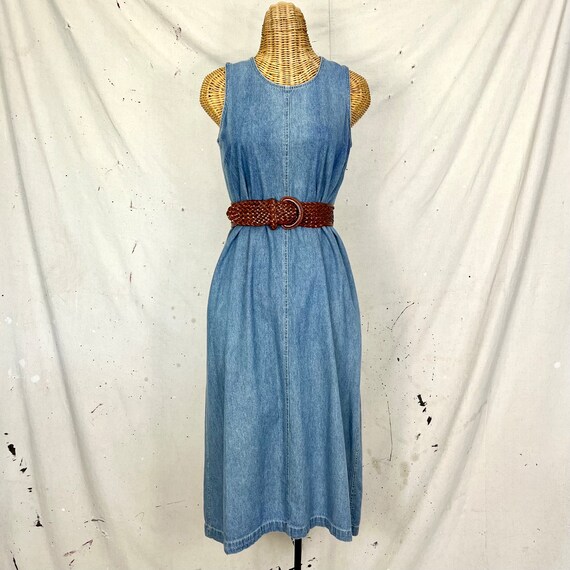 white christmas dresses Vintage 90's Chadwick Denim Mini Dress – CobbleStore Vintage main image 0