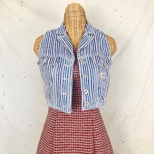 Vintage Guess Striped Denim Vest (XS-M)