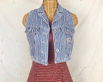 Vintage Guess Striped Denim Vest (XS-M)