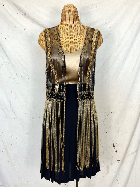 Vintage Sheer Beaded Fringe Vest (S-L) - image 2