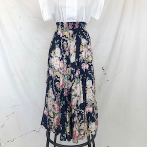 Vintage Botanical Midi Skirt (M)