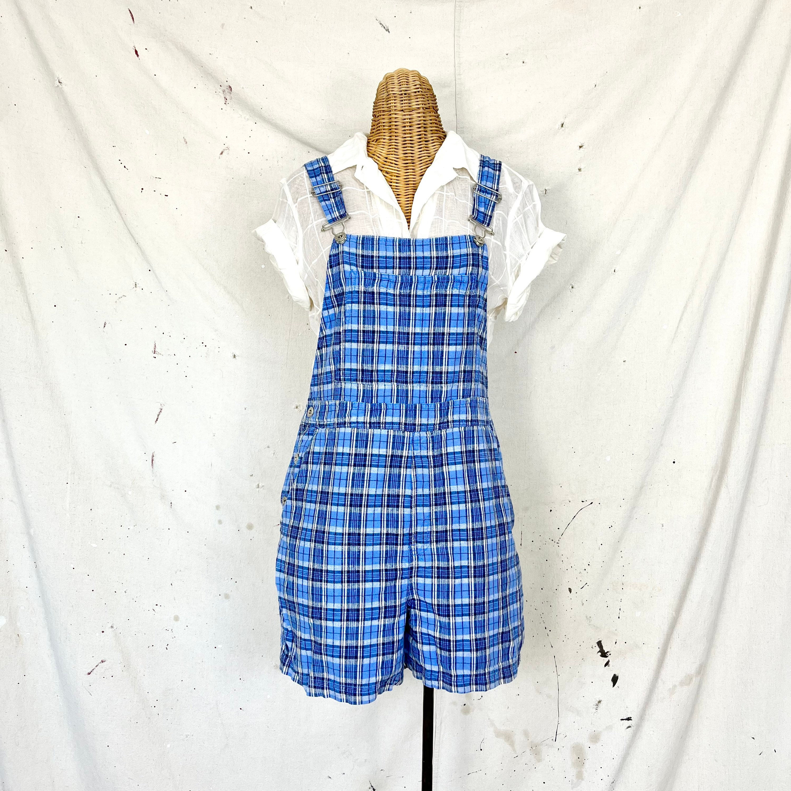 Vintage Plaid Short Overalls (M) - Etsy Vintage Plaid Short Overalls (M) - Etsy