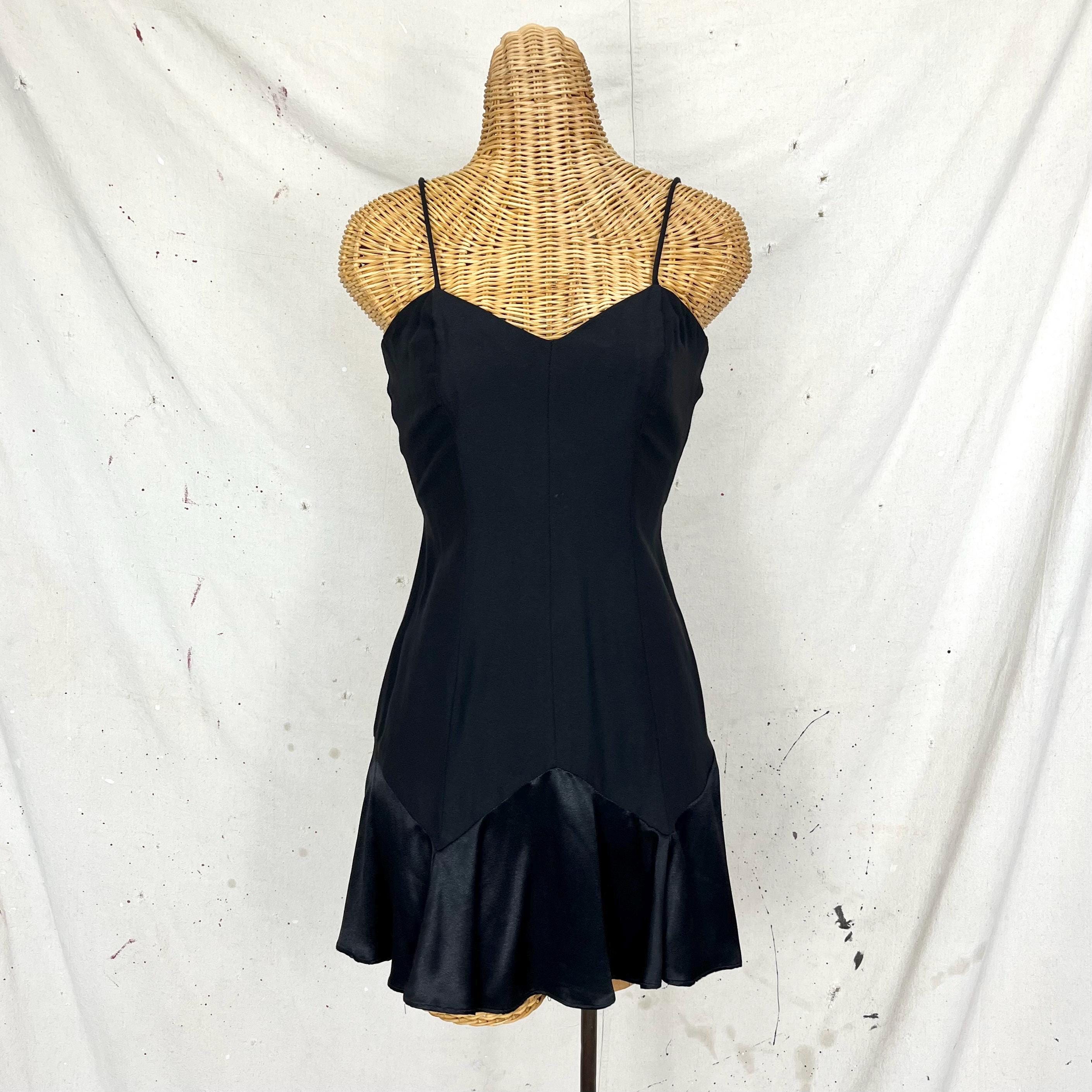 gunne sax mini dress Vintage 80s Gunne Sax Mini Dress | Strapless Black & White Bow | Size Small