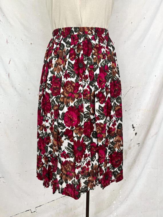 Jupe plissée fleurie vintage (XS-S