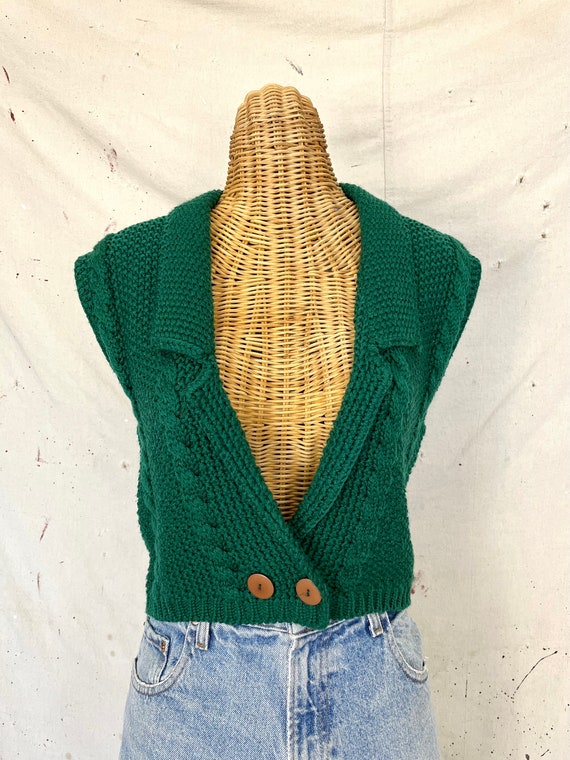 Vintage Hand Knit Vest (M) - image 2