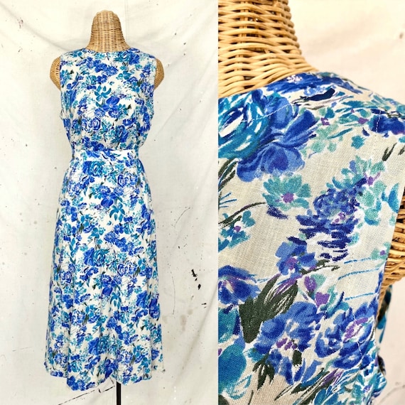 Vintage Handmade Two Piece Floral Dress (M-L)