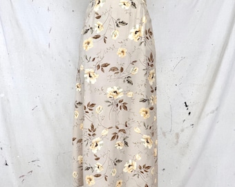 Vintage 90-tals lång blommig kjol (L)