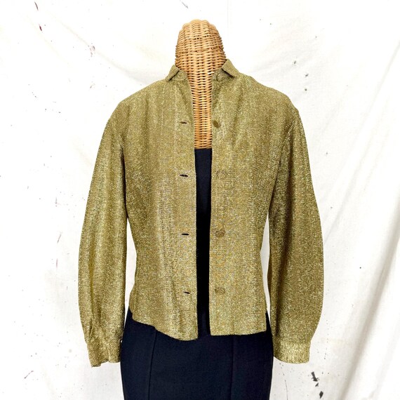 Vintage 50's Lamé Shirt (S-M) - image 1