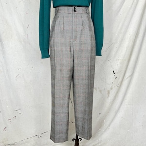 Vintage Plaid Wool Trousers (L)