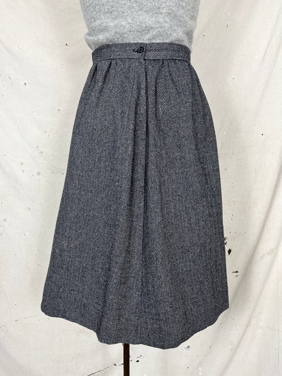 Vintage Gathered Herringbone Skirt (S) - image 4