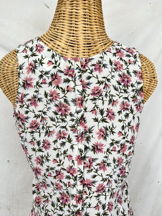 Vintage Floral Midi Dress (M) - image 7