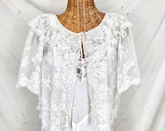 Vintage 50/60's Lace Bedjacket (S)