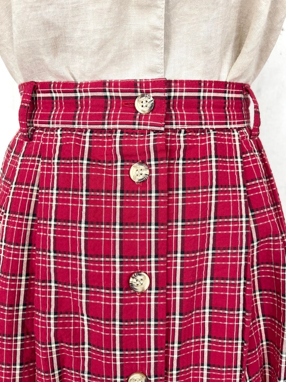 Vintage Plaid Midi Skirt (M-L) - image 4