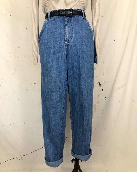 Vintage Denim Workwear Mom Jeans (M-L) - image 2