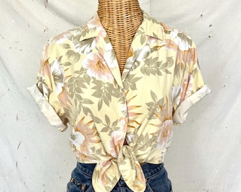 Vintage Tropical Silk Shirt (M)