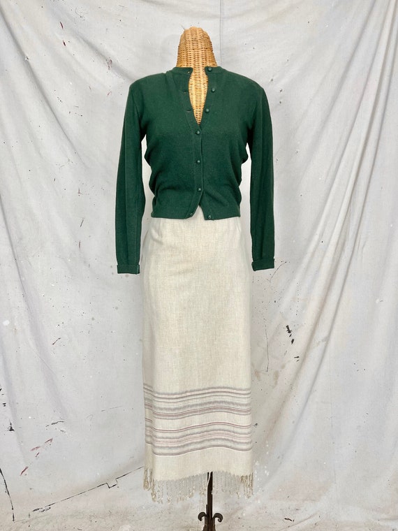 Vintage Fringe Longline Skirt (M) - image 3