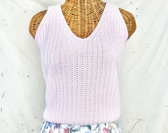 Vintage Ramie Cotton Knit Top (M)