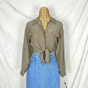 Camicia tascabile in seta vintage (M)