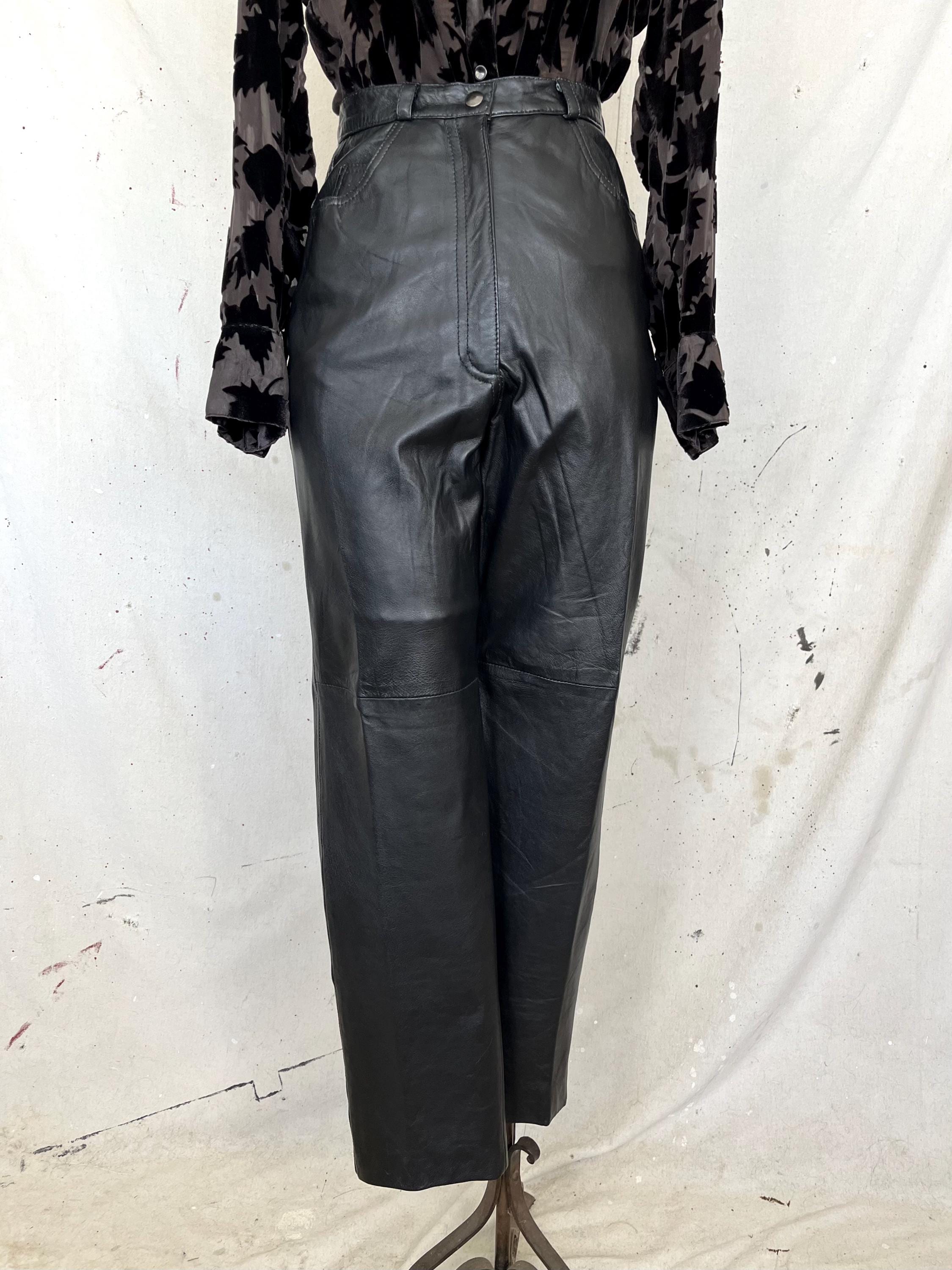 パンツ vintage S.E.X black leather pants Vintage 80s Black Leather Pants, Vintage High Waist Leather