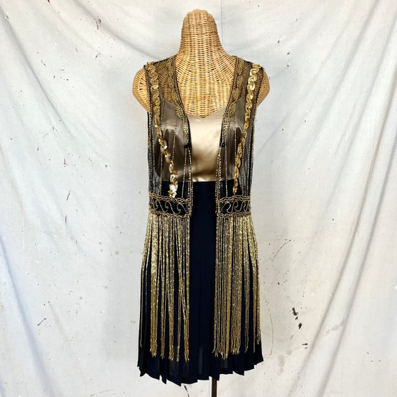 Vintage Sheer Beaded Fringe Vest (S-L) - image 1