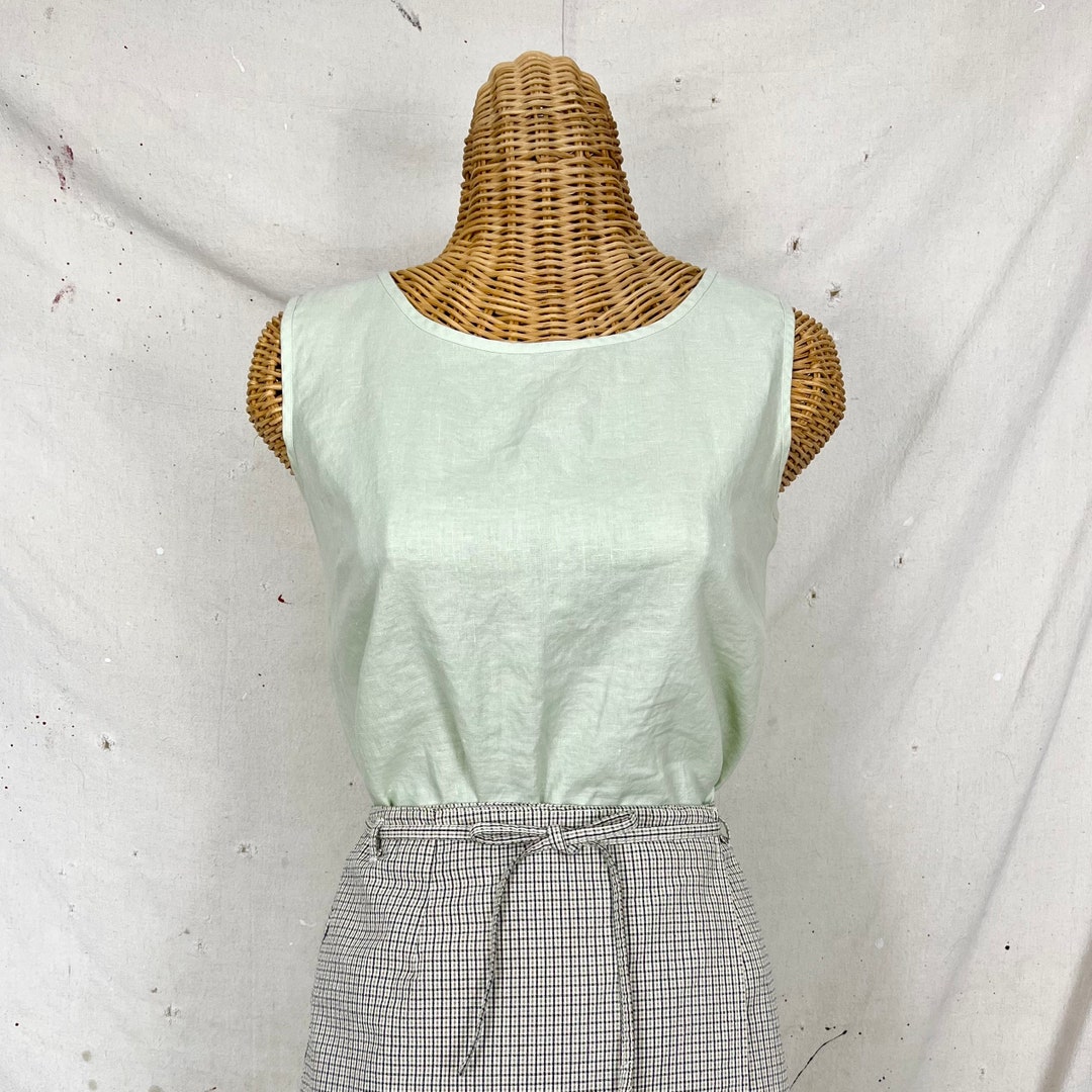 Women Cotton Linen Tank Top Ladies Summer Sleeveless Holiday
