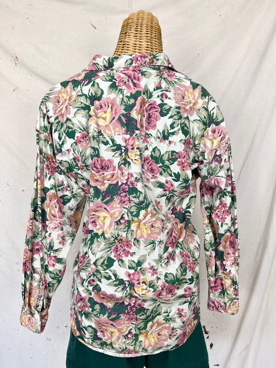 Vintage Rose Button Up Shirt (M-L) - image 5