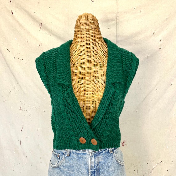 Vintage Hand Knit Vest (M) - image 1