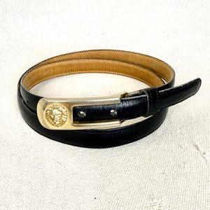 Vintage Skinny Leather Lion Belt